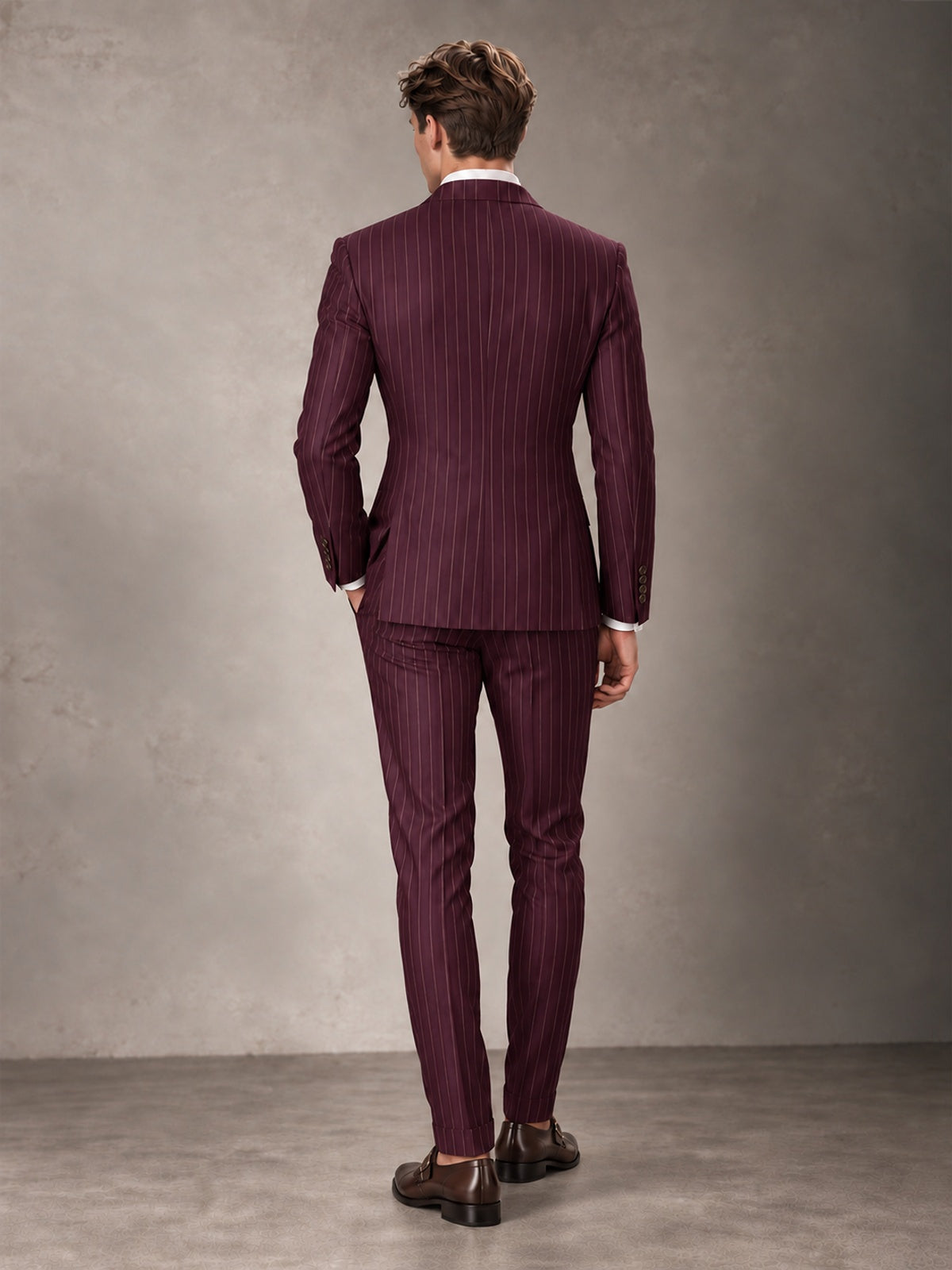 Double Breasted Pinstripe Men's Suit 2 Piece (Jacket & Pants) for Wedding & Formal Prom