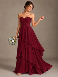Strapless Ruffle A-Line Maxi Dress