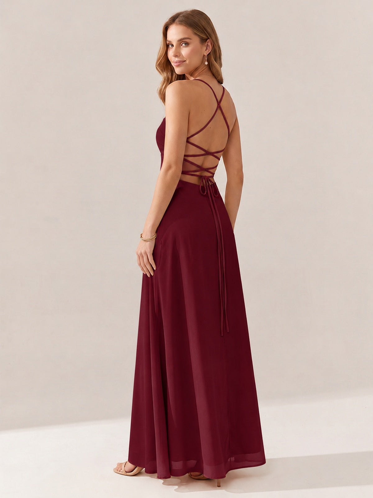 JOVELLEE Yellow Sweetheart Ruched Bust Chiffon Maxi Dress