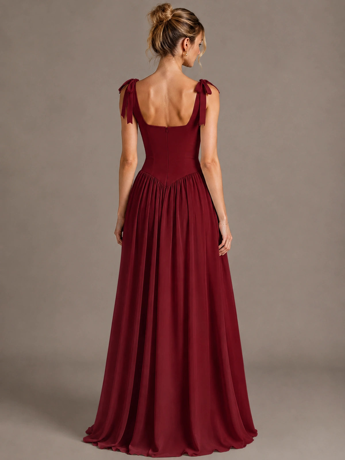 Square Neck A-Line Maxi Dress