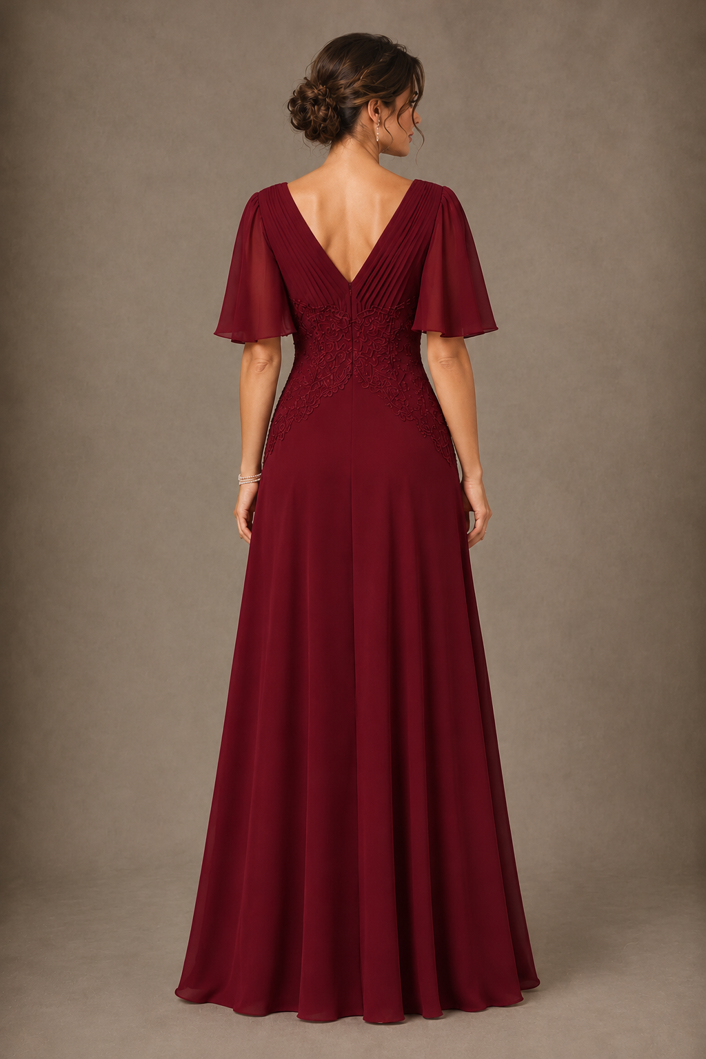 A-Line Chiffon Mother of the Bride Dress with Applique