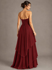 Strapless Ruffle A-Line Maxi Dress