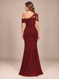 One Shoulder Chiffon Mother of The Bride Dress
