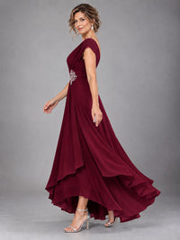 Cap Sleeve Chiffon A-Line Mother of the Bride Dress