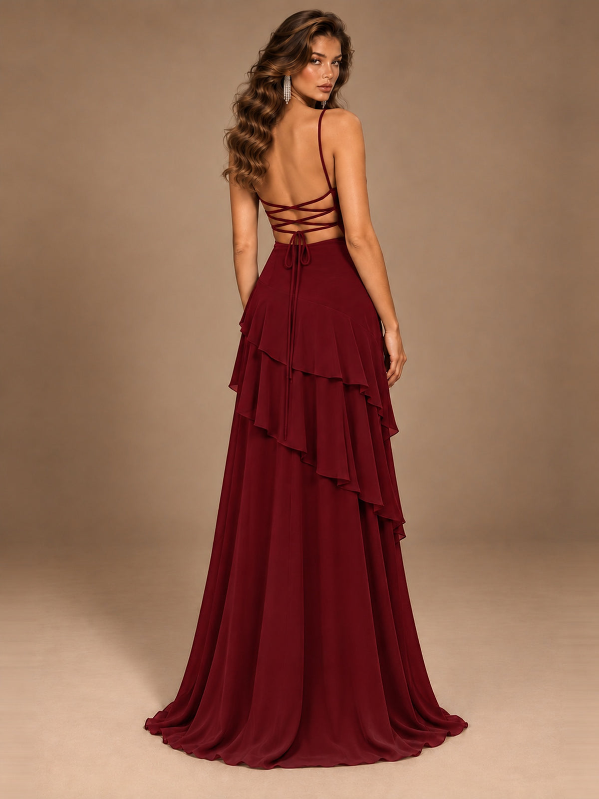 Sweetheart A-Line Ruffle Prom Dress with Spaghetti Straps