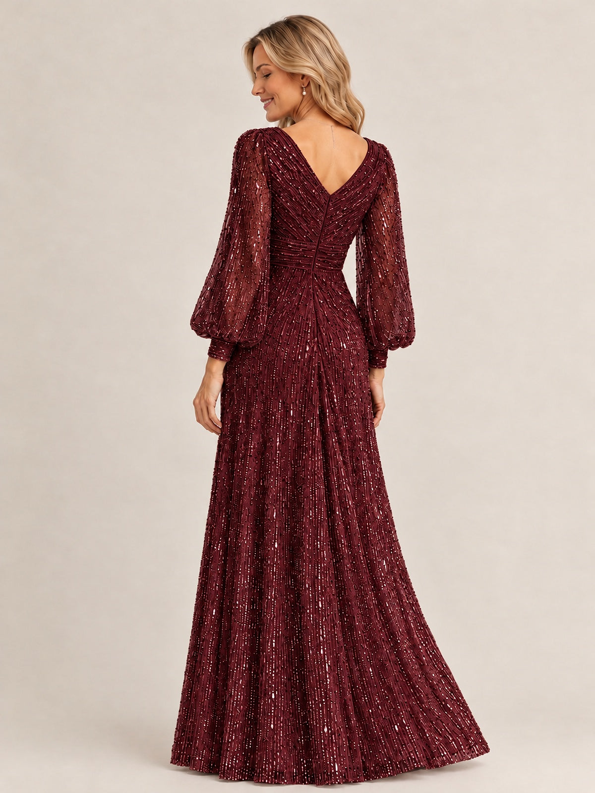 Sparkle Sequin Mother of The Bride Dresses with Long Sleeves