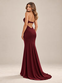 Light Blue Strapless Sweetheart Mermaid Prom Dress with Pleated Bodice