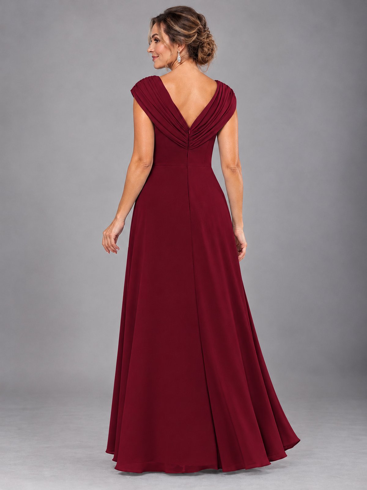Cap Sleeve Chiffon A-Line Mother of the Bride Dress