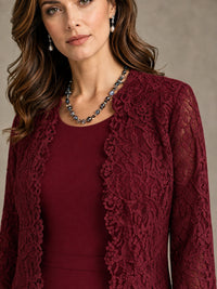 2-Piece Chiffon Mother of the Bride Dress with Lace Jacket