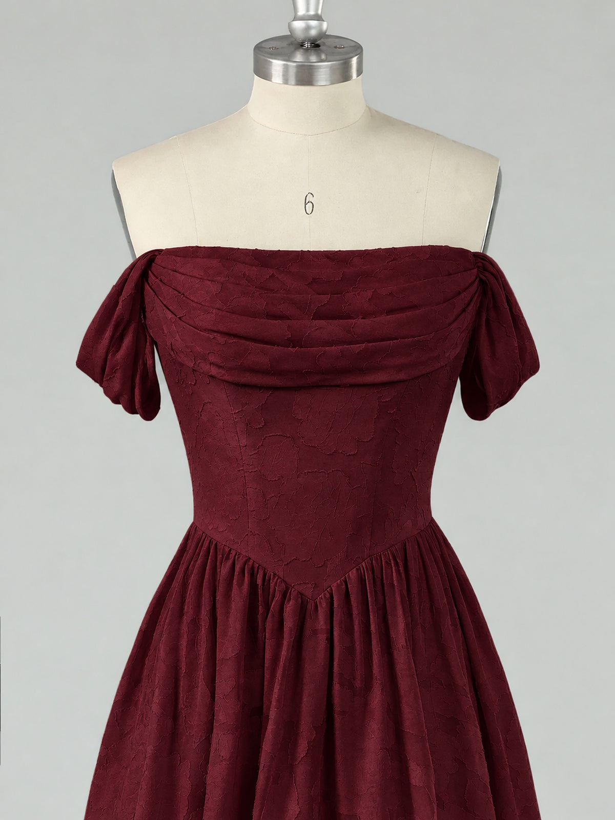 Off Shoulder Jacquard A-Line Maxi Dress