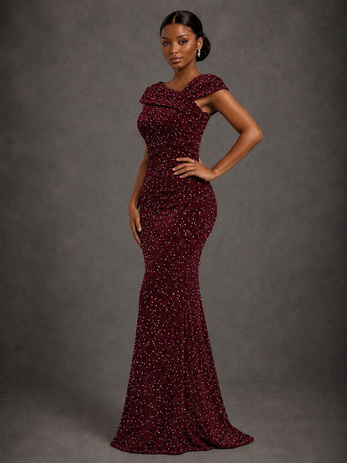 Sequin Off Shoulder Mermaid Prom Dress