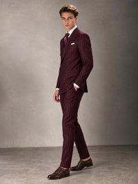 Double Breasted Pinstripe Men's Suit 2 Piece (Jacket & Pants) for Wedding & Formal Prom