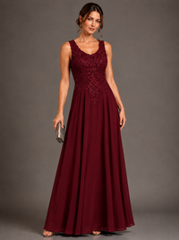 A-line 2 Pieces Chiffon Appliques Mother of The Bride Dresses with Jackets