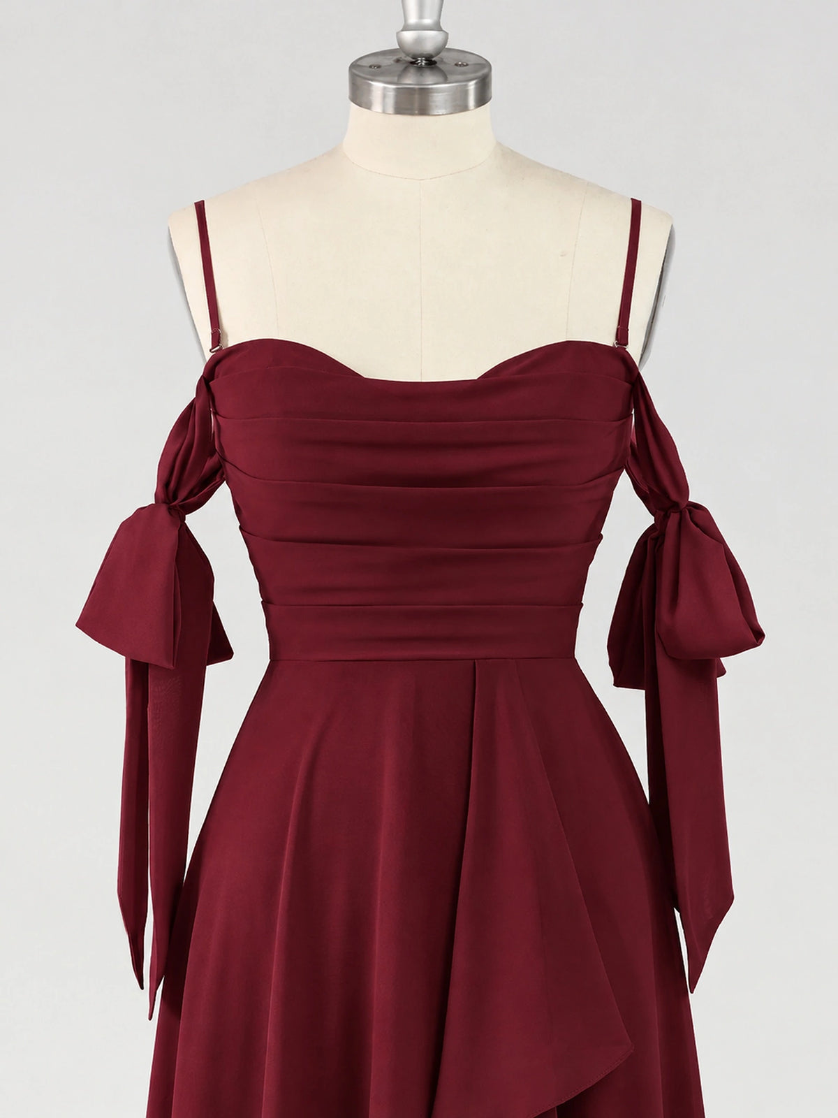 A-Line Ruffles Chiffon Bridesmaid Dress with Slit