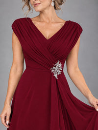 Cap Sleeve Chiffon A-Line Mother of the Bride Dress