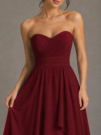 Strapless Ruffle A-Line Maxi Dress