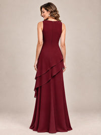 Dusty Blue Two-Piece Chiffon Mother of the Bride Dress with Jacket