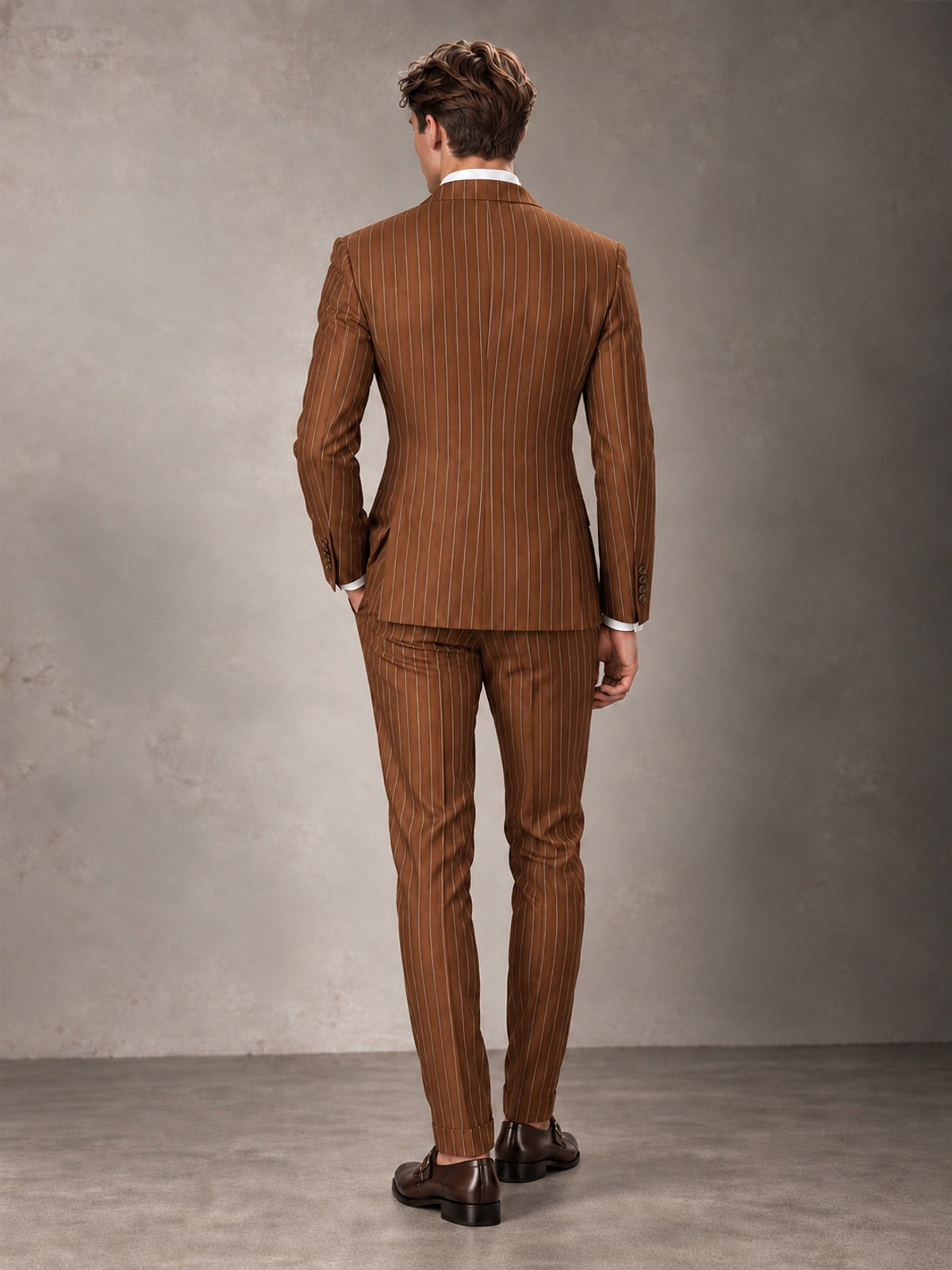 Double Breasted Pinstripe Men's Suit 2 Piece (Jacket & Pants) for Wedding & Formal Prom