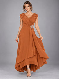 Cap Sleeve Chiffon A-Line Mother of the Bride Dress