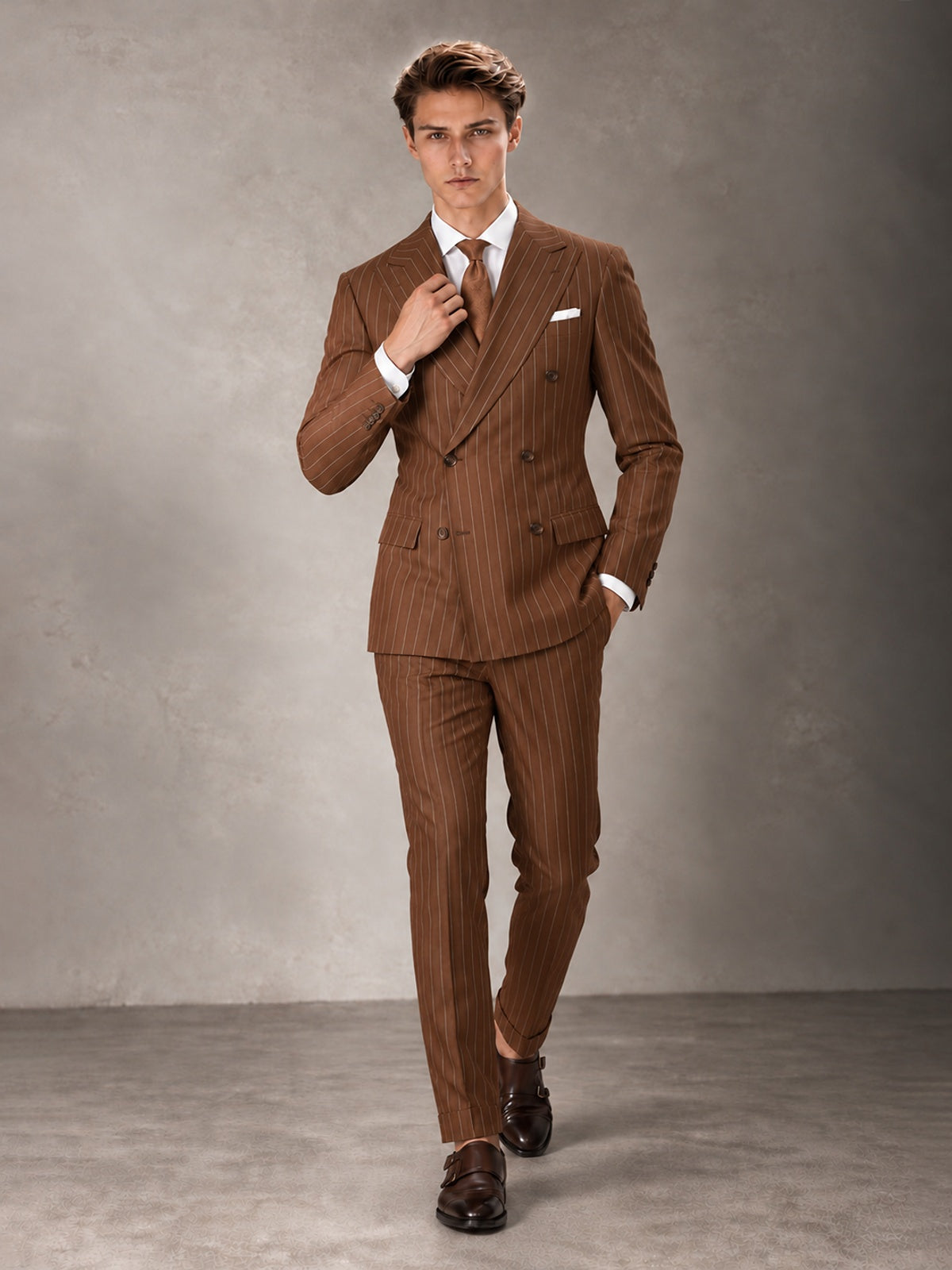 Double Breasted Pinstripe Men's Suit 2 Piece (Jacket & Pants) for Wedding & Formal Prom