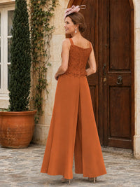 Elegant 3-Piece Chiffon Mother of the Bride Pantsuit with Floral Applique Jacket