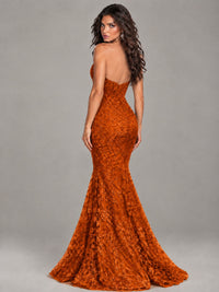 Strapless Corset Mermaid Prom Dress Lace Appliqué Formal Gown