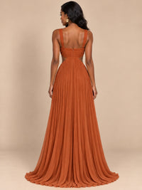Butter Yellow Pleated Cutout Maxi Dress