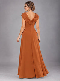 Cap Sleeve Chiffon A-Line Mother of the Bride Dress
