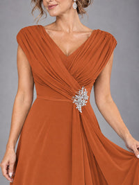 Cap Sleeve Chiffon A-Line Mother of the Bride Dress