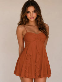 Spaghetti Straps Ruched Sweetheart Short Homecoming Dresses
