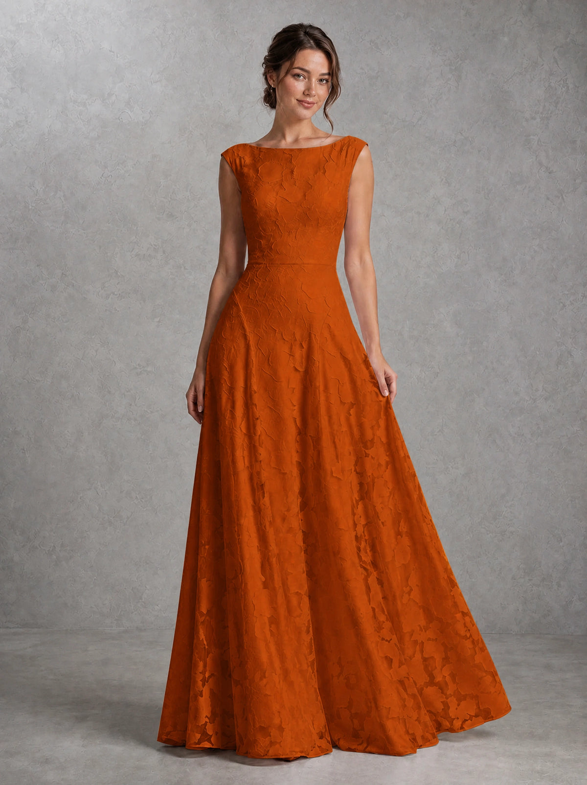 Blush Pink Lace Applique A-Line Bridesmaid Dress