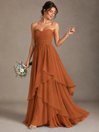 Strapless Ruffle A-Line Maxi Dress