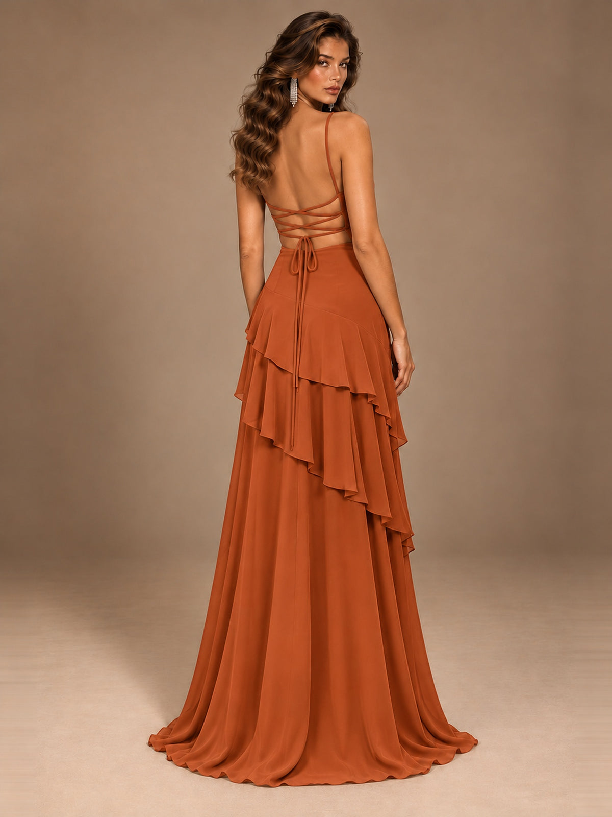 Sweetheart A-Line Ruffle Prom Dress with Spaghetti Straps