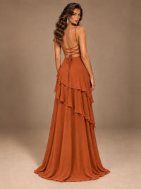 Sweetheart A-Line Ruffle Prom Dress with Spaghetti Straps