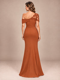 One Shoulder Chiffon Mother of The Bride Dress