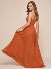 Strapless Pleated Chiffon A-Line Bridesmaid Dress