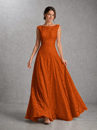 Blush Pink Lace Applique A-Line Bridesmaid Dress