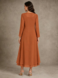Sequin Chiffon Mother of the Bride Dress with Jacket