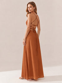 JOVELLEE Yellow Sweetheart Ruched Bust Chiffon Maxi Dress