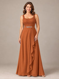 Blush Pink A-Line Mother of the Bride Dress with Lace Jacket and Ruffles