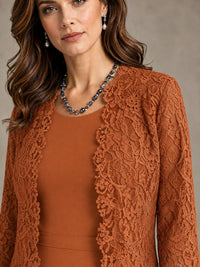 2-Piece Chiffon Mother of the Bride Dress with Lace Jacket