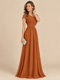 Cap Sleeve Mother of The Bride Dresses Long Chiffon Formal Gowns