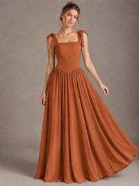 Square Neck A-Line Maxi Dress