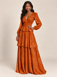 Blush Pink Floral Long Sleeve Maxi Dress
