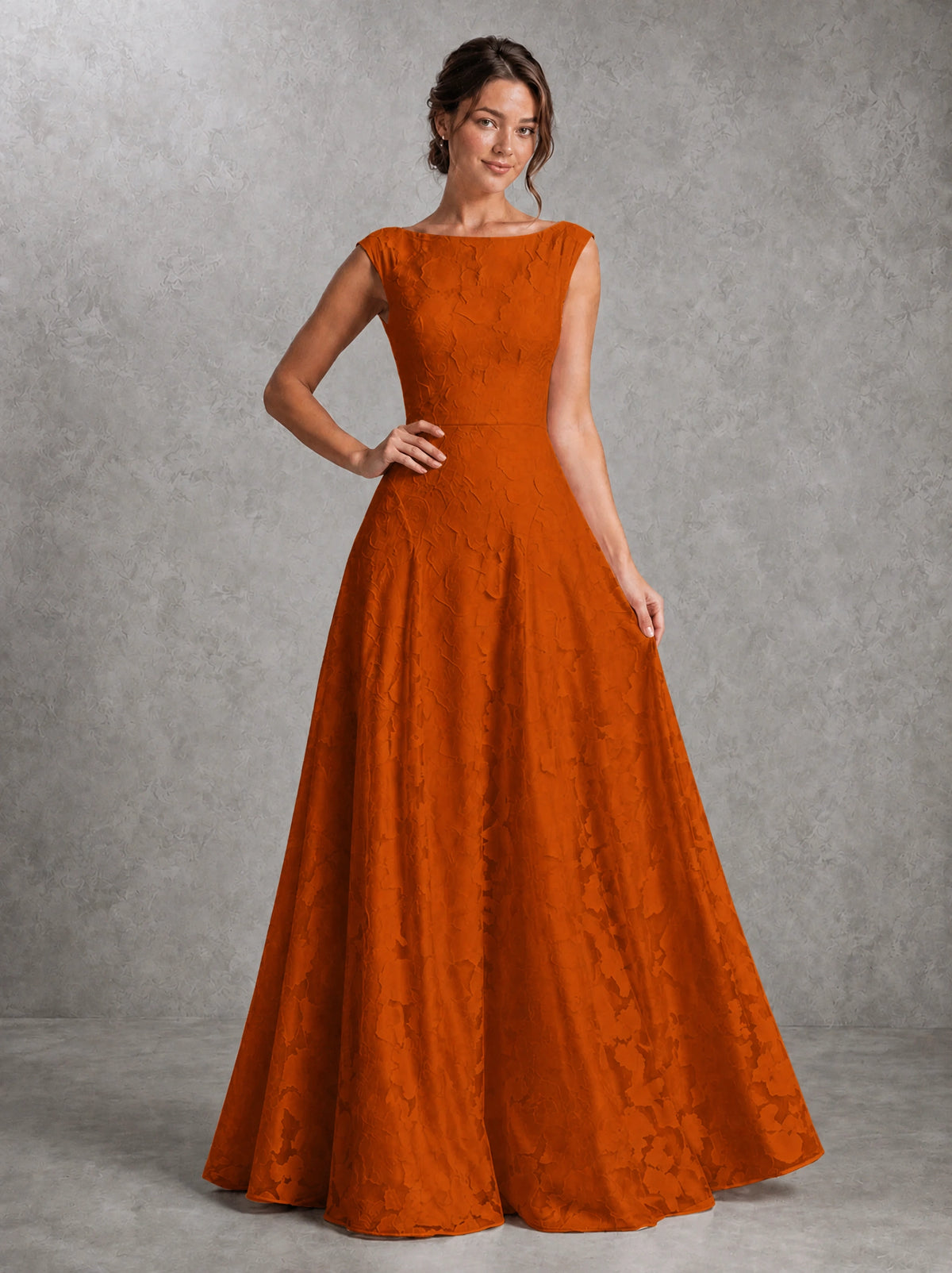 Blush Pink Lace Applique A-Line Bridesmaid Dress