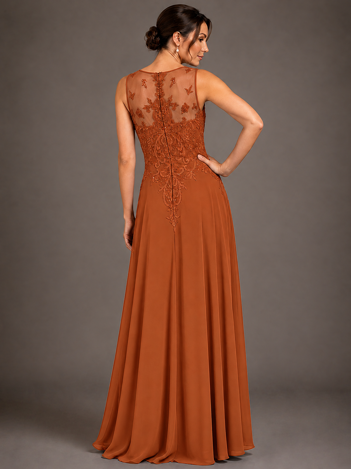 A-line 2 Pieces Chiffon Appliques Mother of The Bride Dresses with Jackets