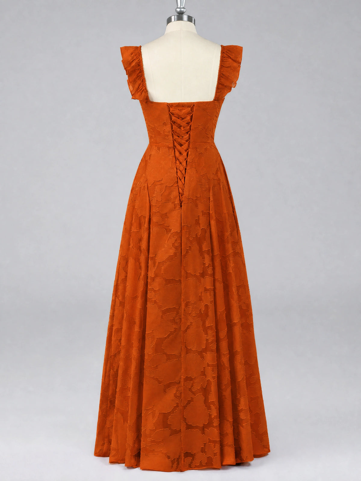 Jacquard Square Neck A-Line Maxi Dress