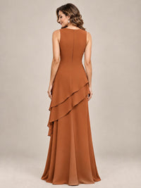 Dusty Blue Two-Piece Chiffon Mother of the Bride Dress with Jacket