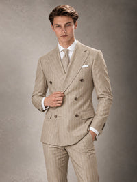 Double Breasted Pinstripe Men's Suit 2 Piece (Jacket & Pants) for Wedding & Formal Prom