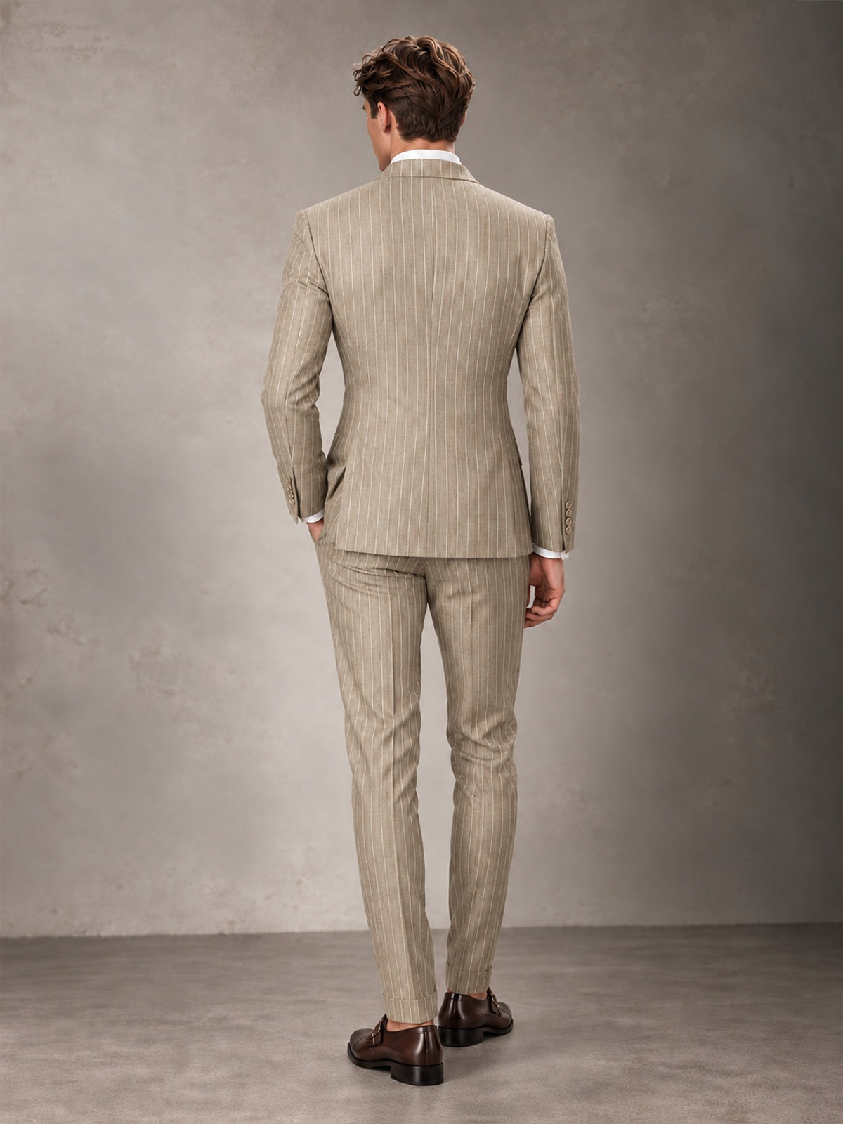 Double Breasted Pinstripe Men's Suit 2 Piece (Jacket & Pants) for Wedding & Formal Prom